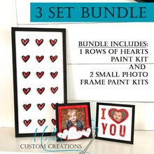 Load image into Gallery viewer, Valentine DIY Paint Kit Bundle, set of 3 | Heart Home Décor | Kids Craft Project Gift