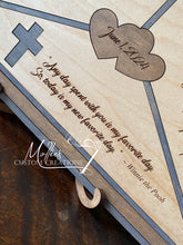 Load image into Gallery viewer, Unity Puzzle for Wedding Ceremony | Personalized | Triangle with 2 Hearts and Cross