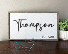 Load image into Gallery viewer, Last Name & Est. Date Sign | Family Name With Wedding Established Date