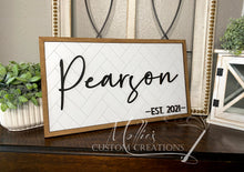 Load image into Gallery viewer, Last Name & Est. Date Sign | Family Name With Wedding Established Date