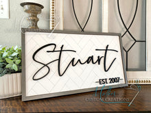Load image into Gallery viewer, Last Name & Est. Date Sign | Family Name With Wedding Established Date