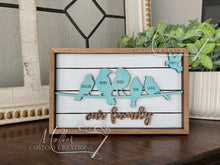 Load image into Gallery viewer, Bird Family Sign DIY Paint Kit, Personalized with Names | Custom Gift | Our Family | Our Nest | Birds on a Wire