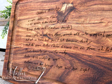 Load image into Gallery viewer, Custom Handwritten Recipe Cutting Board | Engraved Family Recipe | Personalized Gift