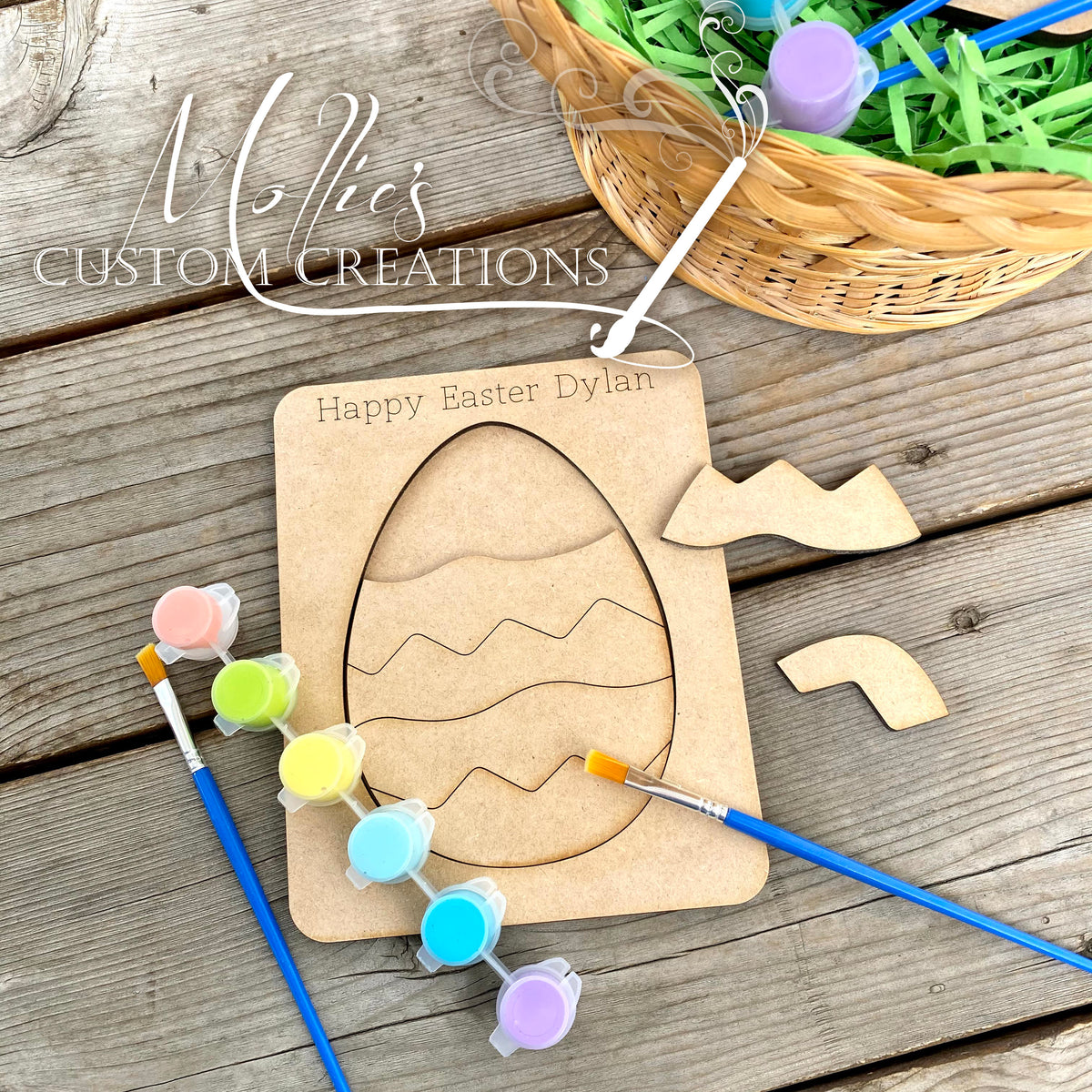 Easter Egg Puzzle DIY Paint Kit, Personalized  Easter Basket Filler I –  Mollie's Custom Creations
