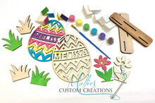 Load image into Gallery viewer, Easter Egg DIY Paint Kit, Cut out design, Personalized | Easter Basket Filler Idea | Dinosaur, Monster Truck | Easter Décor