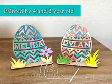Load image into Gallery viewer, Easter Egg DIY Paint Kit, Cut out design, Personalized | Easter Basket Filler Idea | Dinosaur, Monster Truck | Easter Décor