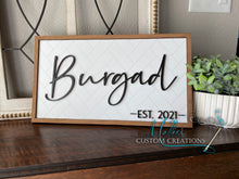 Load image into Gallery viewer, Last Name & Est. Date Sign | Family Name With Wedding Established Date