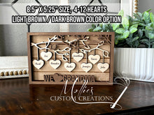 Load image into Gallery viewer, Hanging Hearts Family Tree Sign | Mother's Day Sign | Grandparent's Day Gift | Layered Family Sign