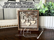 Load image into Gallery viewer, Hanging Hearts Family Tree Sign | Mother's Day Sign | Grandparent's Day Gift | Layered Family Sign
