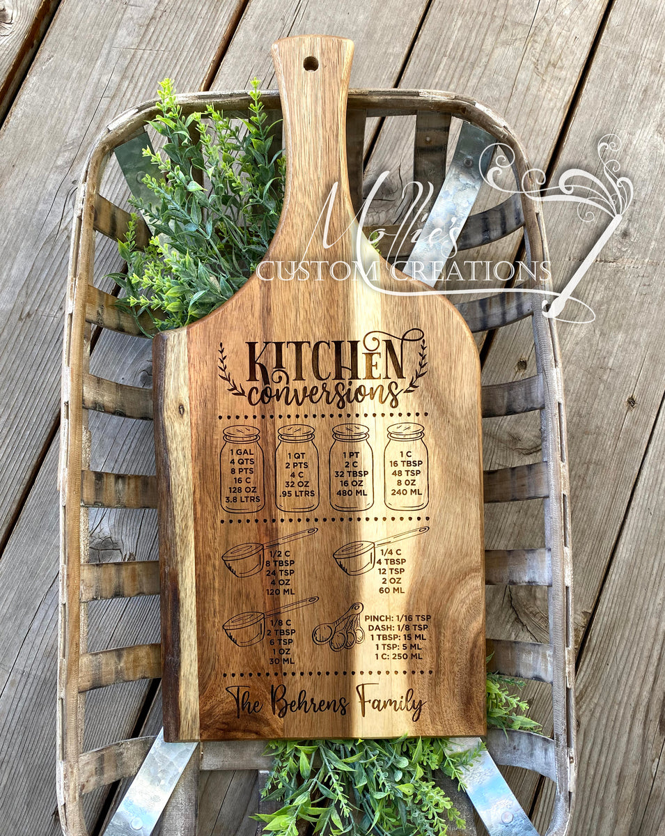 Personalized Kitchen Cutting Board with Engraved Utensils – Designodeal