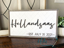Load image into Gallery viewer, Last Name & Est. Date Sign | Family Name With Wedding Established Date