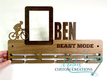 Load image into Gallery viewer, Medal Display Holder with Photo Frame, Personalized with Name and sports figures | Sports Medal Display