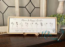 Load image into Gallery viewer, Grandkids Name and Birthdate Sign | Birth Flower Family Sign, personalized, 6-20 names | Grandma's Garden, grandchildren | Mom's Garden