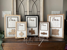 Load image into Gallery viewer, Mom Puzzle Piece Sign | Personalized Mother's Day Gift | You are the Piece | Family Photo Frame
