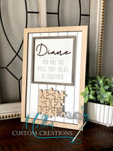 Load image into Gallery viewer, Mom Puzzle Piece Sign | Personalized Mother's Day Gift | You are the Piece | Family Photo Frame