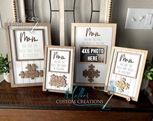Load image into Gallery viewer, Mom Puzzle Piece Sign | Personalized Mother's Day Gift | You are the Piece | Family Photo Frame
