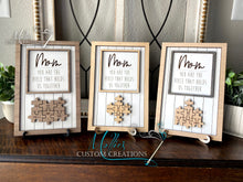 Load image into Gallery viewer, Mom Puzzle Piece Sign | Personalized Mother's Day Gift | You are the Piece | Family Photo Frame