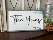 Load image into Gallery viewer, Last Name & Est. Date Sign | Family Name With Wedding Established Date