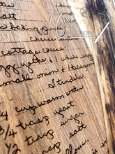 Load image into Gallery viewer, Custom Handwritten Recipe Cutting Board | Engraved Family Recipe | Personalized Gift
