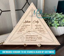 Load image into Gallery viewer, Unity Puzzle for Wedding Ceremony | Personalized | Triangle with 2 Hearts and Cross