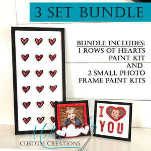Valentine DIY Paint Kit Bundle, set of 3 | Heart Home Décor | Kids Craft Project Gift