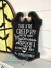 Load image into Gallery viewer, They&#39;re Creepy and Kooky Personalized Family Sign DIY PAINT KIT | Halloween Decoration | DIY Wood Craft Kit | Art Project
