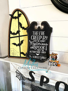 They're Creepy and Kooky Personalized Family Sign DIY PAINT KIT | Halloween Decoration | DIY Wood Craft Kit | Art Project