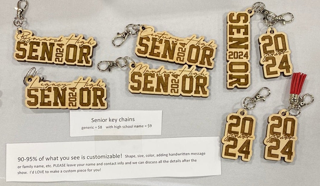 Senior keychain, bag tag, car charm