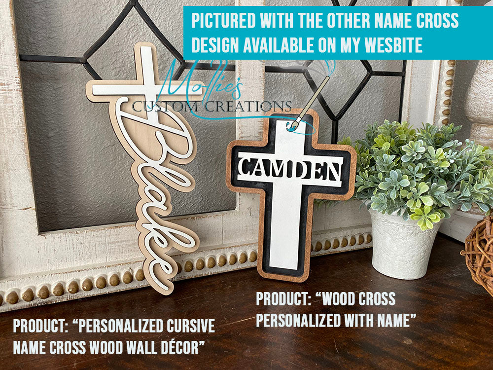 Customized Cross Wood Cross Personalized with Name | Baptism Cross | First Communion Gi ...