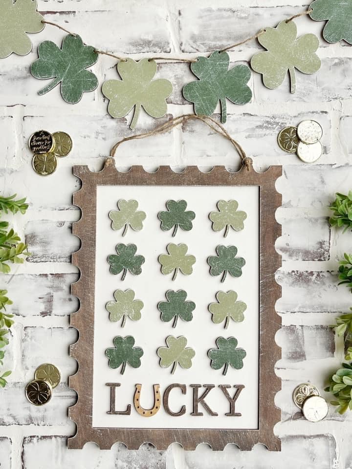 Lucky Stamp DIY Paint Kit | St. Patrick's Day Décor | Kid's or Adult Craft Project | Clover