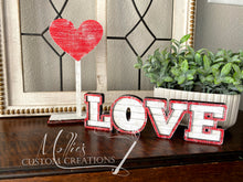 Load image into Gallery viewer, 3D LOVE Shelf sitter &amp; Heart on a stick DIY Paint Kit | Valentine Décor | Art Project
