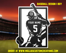 Load image into Gallery viewer, Custom Baseball / Softball Player Sign, Personalized Plaque, Sports Photo Frame
