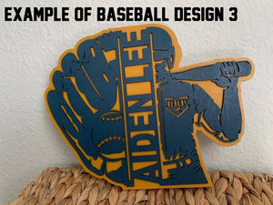 Custom Baseball / Softball Player Sign, Personalized Plaque, Sports Photo Frame