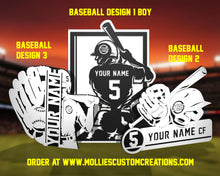 Load image into Gallery viewer, Custom Baseball / Softball Player Sign, Personalized Plaque, Sports Photo Frame
