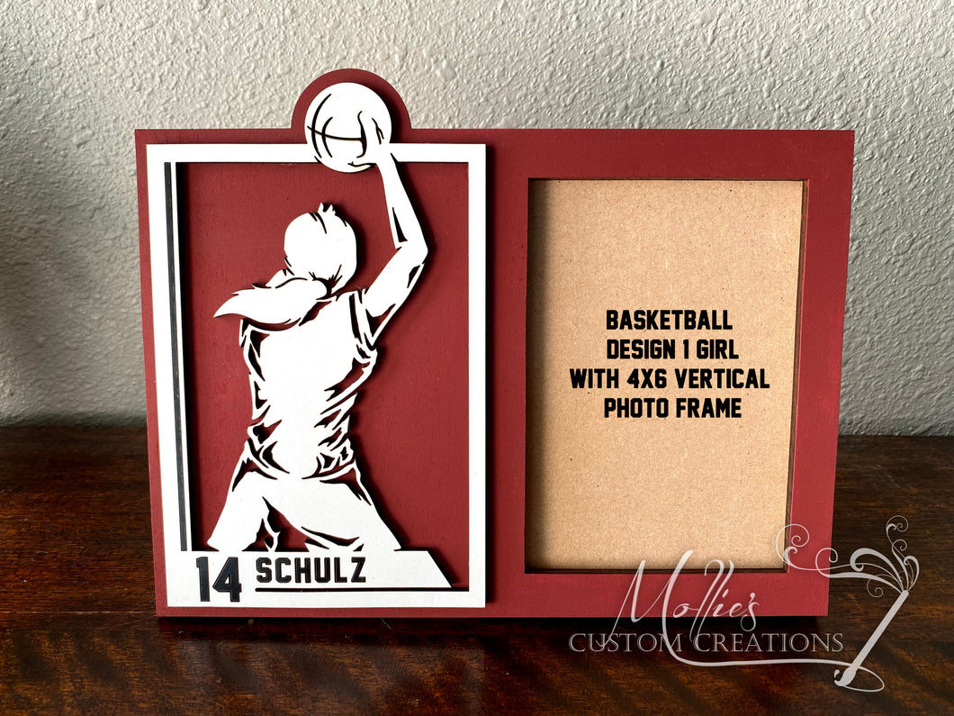 Custom Basketball Player Sign, Personalized Plaque, Sports Photo Frame