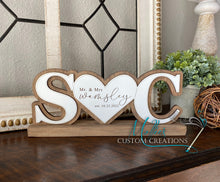 Load image into Gallery viewer, Couples Initials with Heart, Personalized Wedding Gift | Custom Home Décor | Wooden Letters
