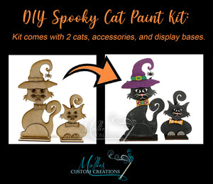 Spooky Cats DIY PAINT KIT | Halloween Décor | DIY Craft Kit | Kids Art Project | Wood Sign