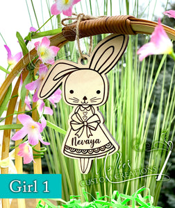 Easter Bunny Basket Name Tag | Personalization optional | Basket Tag