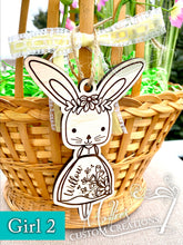 Load image into Gallery viewer, Easter Bunny Basket Name Tag | Personalization optional | Basket Tag
