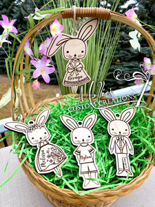 Easter Bunny Basket Name Tag | Personalization optional | Basket Tag