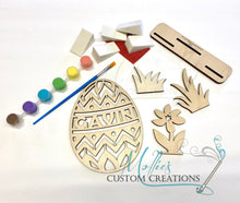 Load image into Gallery viewer, Easter Egg DIY Paint Kit, Cut out design, Personalized | Easter Basket Filler Idea | Dinosaur, Monster Truck | Easter Décor
