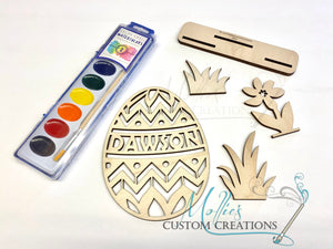 Easter Egg DIY Paint Kit, Cut out design, Personalized | Easter Basket Filler Idea | Dinosaur, Monster Truck | Easter Décor