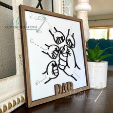 Load image into Gallery viewer, Fist Bump Personalized Sign for Dad or Grandpa | Father&#39;s Day Plaque | Grandparent&#39;s Day Gift | Gift for Him
