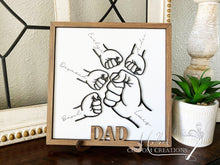 Load image into Gallery viewer, Fist Bump Personalized Sign for Dad or Grandpa | Father&#39;s Day Plaque | Grandparent&#39;s Day Gift | Gift for Him
