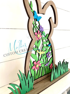 Floral Bunny DIY Paint Kit | Spring Décor | Easter Décor | Large Display | Art Project