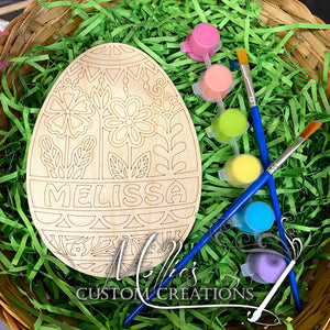 Floral Easter Egg DIY Paint Kit, Personalized | Easter Basket Filler Idea | Kids Art Craft Kit | Custom Easter Gift