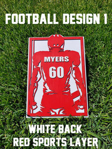 Custom Football Player Sign, Personalized Plaque, Sports Photo Frame