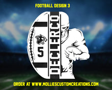 Load image into Gallery viewer, Football Ornament, Keychain, Bag Tag, Windshield Charm, Personalized
