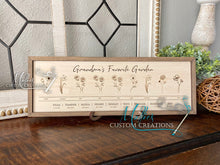 Load image into Gallery viewer, Grandkids Name and Birthdate Sign | Birth Flower Family Sign, personalized, 6-20 names | Grandma&#39;s Garden, grandchildren | Mom&#39;s Garden
