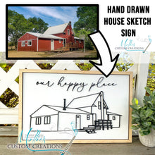 Load image into Gallery viewer, Hand Drawn House Sketch Sign | Home Closing Gift | Personalized
